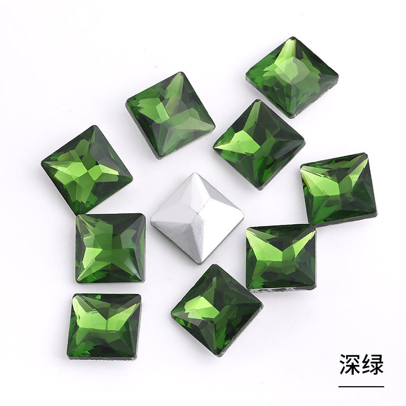 Square special-shaped diamonds, real silver-plated bottoms, bags, hair clips, accessories, shoes, clothing, accessories, pointed bottoms, square diamonds