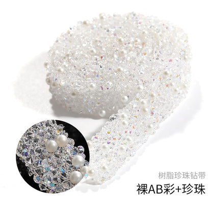 Resin Diamond Rhinestone Strips - Tear-Off Ready-to-Paste Sequins Hot Diamond Shoes Clothing Accessories and DIY crafty