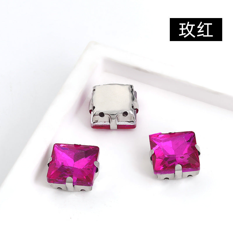 Square claw drill perforated hand sewing rhinestone wedding dress accessories handmade material accessories square claw drill