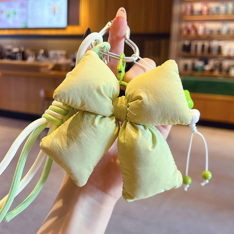 Original DIY fabric bow bracelet keychain pendant creative miu system girl heart bag keychain pendant