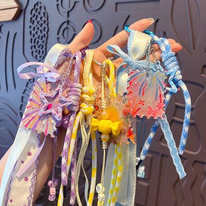 miu DIY candy bracelet keychain pendant accessories women's simple car keychain bag pendant trinkets