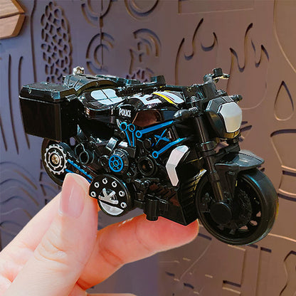 Creative Pullback Motorcycle Model Keychain - Cartoon Alloy Pullback Car Toy Model Pendant Small Gift
