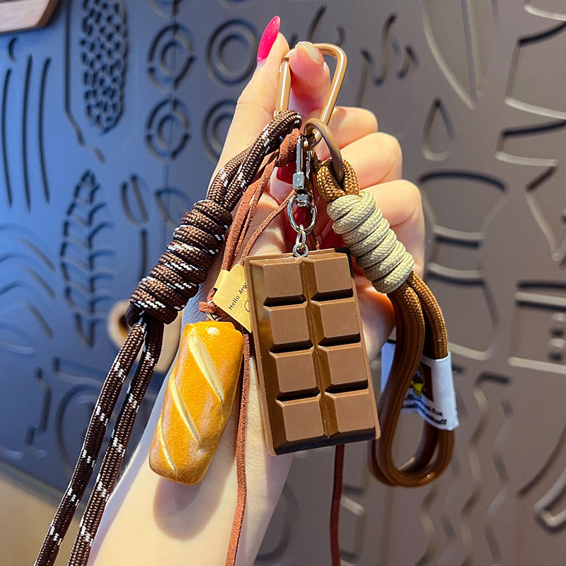 Creative miu system simulated alkaline water bread bracelet keychain pendant couple bag keychain small pendant wholesale