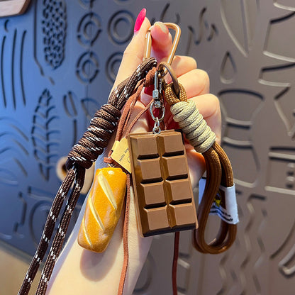 Creative miu system simulated alkaline water bread bracelet keychain pendant couple bag keychain small pendant wholesale