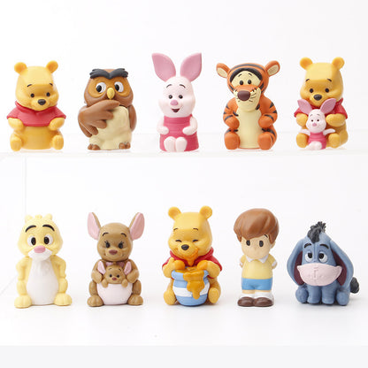 6 trendy toys and delicacies: Winnie the Bear, Eey, Tigger, Tiga, Gacha Machine, Figure Stall, and popular baby catching machine dolls