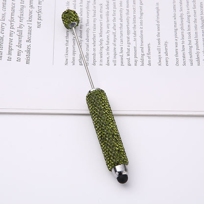 Source wholesale DIY touch screen full diamond ballpoint pen AB dazzling faience clay diamond ballpoint pen cross-border hot selling handmade gifts
