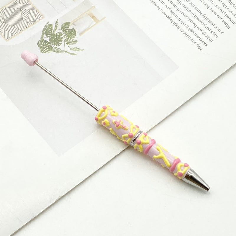 DIY cream hand-painted ballpoint pen hand-painted oil ballpoint pen macaron cream spinning cute pen spot wholesale