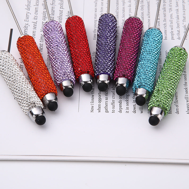 Source wholesale DIY touch screen full diamond ballpoint pen AB dazzling faience clay diamond ballpoint pen cross-border hot selling handmade gifts