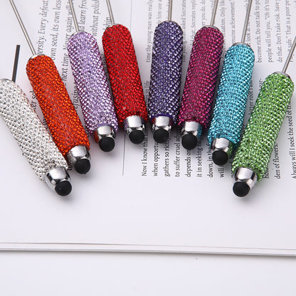 Source wholesale DIY touch screen full diamond ballpoint pen AB dazzling faience clay diamond ballpoint pen cross-border hot selling handmade gifts