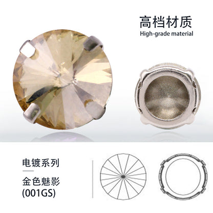Factory direct sales satellite hollow claw drill glass special-shaped copper claw thickened hand-sewn garment accessories DIY accessories