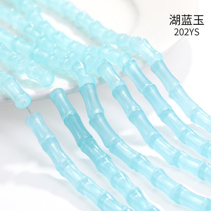 6x12mm Glass Bamboo Beads - Translucent Glazed Crystal DIY Jewelry Beading Accessories