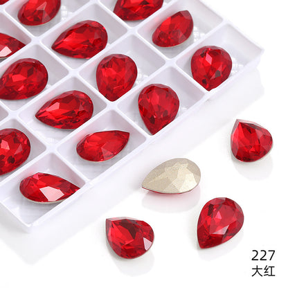 K9 high-end pear-shaped rhinestones, special-shaped rhinestones, real silver-plated base wedding dress accessories, pointed bottom pinkstone rhinestones