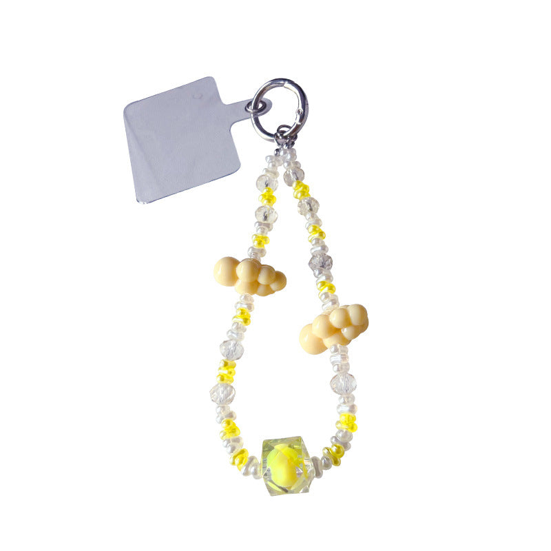 Original handmade DIY beaded cloud mobile phone chain pendant creative ins car keychain bag pendant accessories