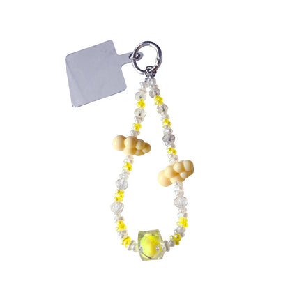 Original handmade DIY beaded cloud mobile phone chain pendant creative ins car keychain bag pendant accessories