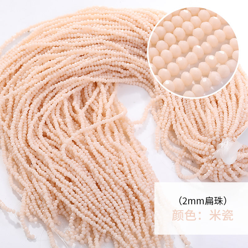2mm crystal through-hole glass flat bead bracelet, necklace, accessories, door curtain beads, clothing materials, DIY flat beads, loose beads