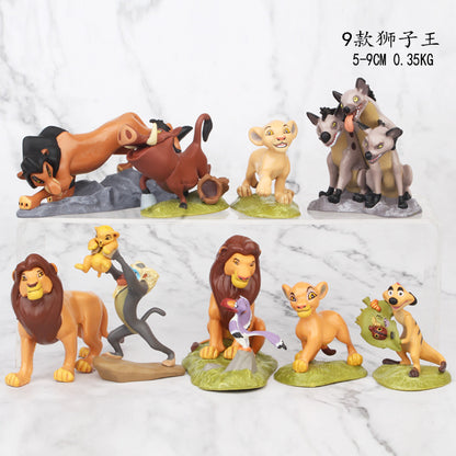 9 Lion King Simba Figure Anime Peripherals Ding Man Peng Peng Model Doll Car Decoration Ornament Toys
