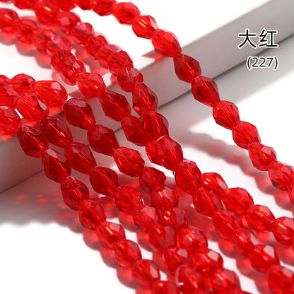 Xichuan cross-border water drop beads, glass beads, door curtains, garment accessories, straight hole water drop beads, cut surfaces, crystal bead factory wholesale
