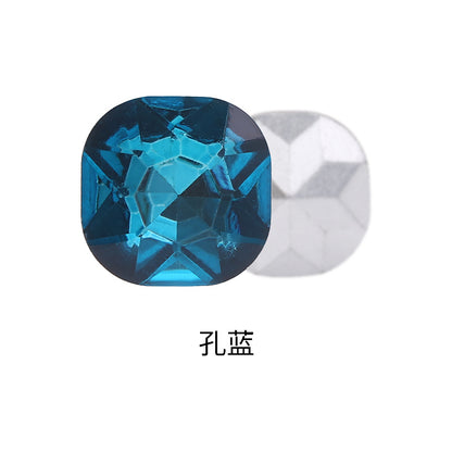 Fat square pointed sole special-shaped diamond earrings, nail art diamond accessories, shoes, bags, clothing, crystal accessories, pointed sole fat square diamonds