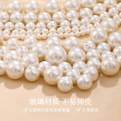 Imitation Shijia High-Quality Glass High-Brightness Pearl DIY Bracelet, Crossbody Chain, Bracelet Necklace, Through-Hole High-Brightness Glass Beads