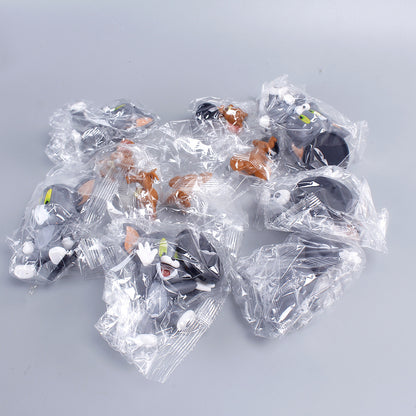 12 Tom Jerry Black Base Cute Cat and Mouse Good Friend Doll Figure Model Car Ornaments