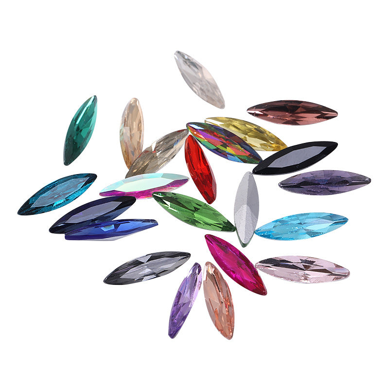 Pointed bottom slender marquise diamond crystal glass diamond mobile phone case diamond suit decoration diamond accessories pointed bottom fine marquise diamond