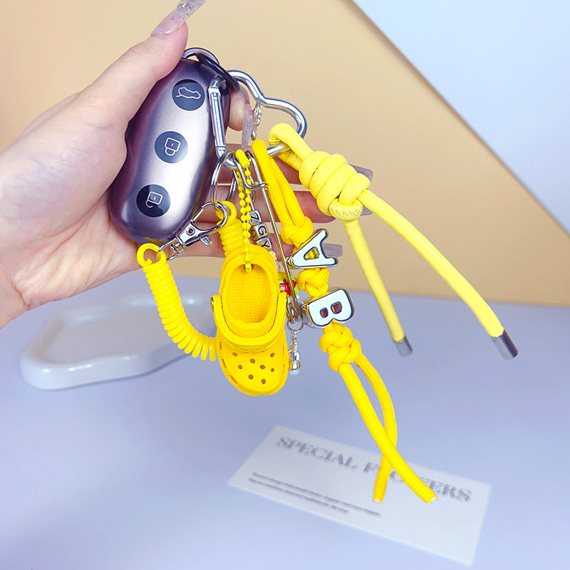 Creative handmade DIY hole shoes bracelet keychain couple miu tie bag pendant keychain small pendant accessories