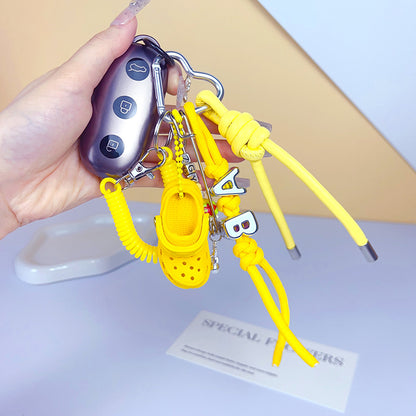 Creative handmade DIY hole shoes bracelet keychain couple miu tie bag pendant keychain small pendant accessories