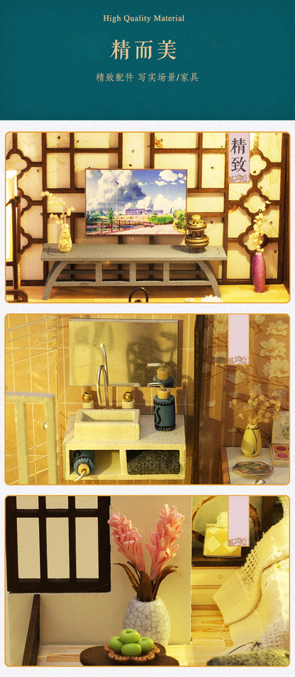 Jiite DIY Cottage M033-B Yaxinju Wooden Hand-assembled Miniature Landscape Model Ornament Birthday Gift