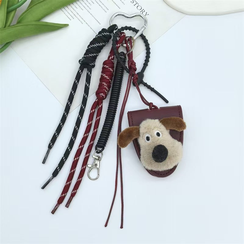 Dopamine flower miu tie bag hanging girl's heart color braided rope bag bag pendant creative car keychain versatile