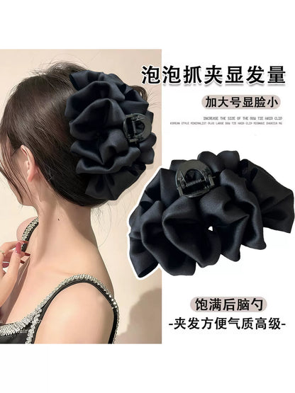 High-end cloud bubble grab clip for women, large Korean elegant temperament, back bun, shark hair clip, hair clip headwear