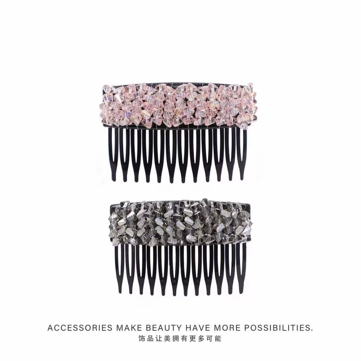 Elegant light luxury rhinestone hair comb, high-end inverted comb hair accessory, new style of bangs and loose hair organizer, side hair clip