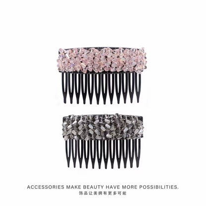 Elegant light luxury rhinestone hair comb, high-end inverted comb hair accessory, new style of bangs and loose hair organizer, side hair clip