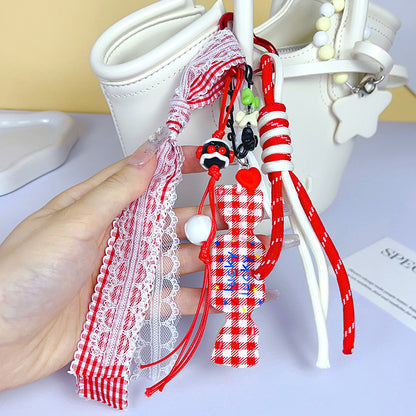 Handmade DIY Milk Candy Bracelet Keychain Ornament Creative Miu Bag Pendant Car Keychain Trinkets