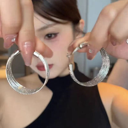 Copper alloy earrings - vintage european & american galaxy waterfall hoop earrings - unique, stylish, elegant, statement-making large hoop earrings