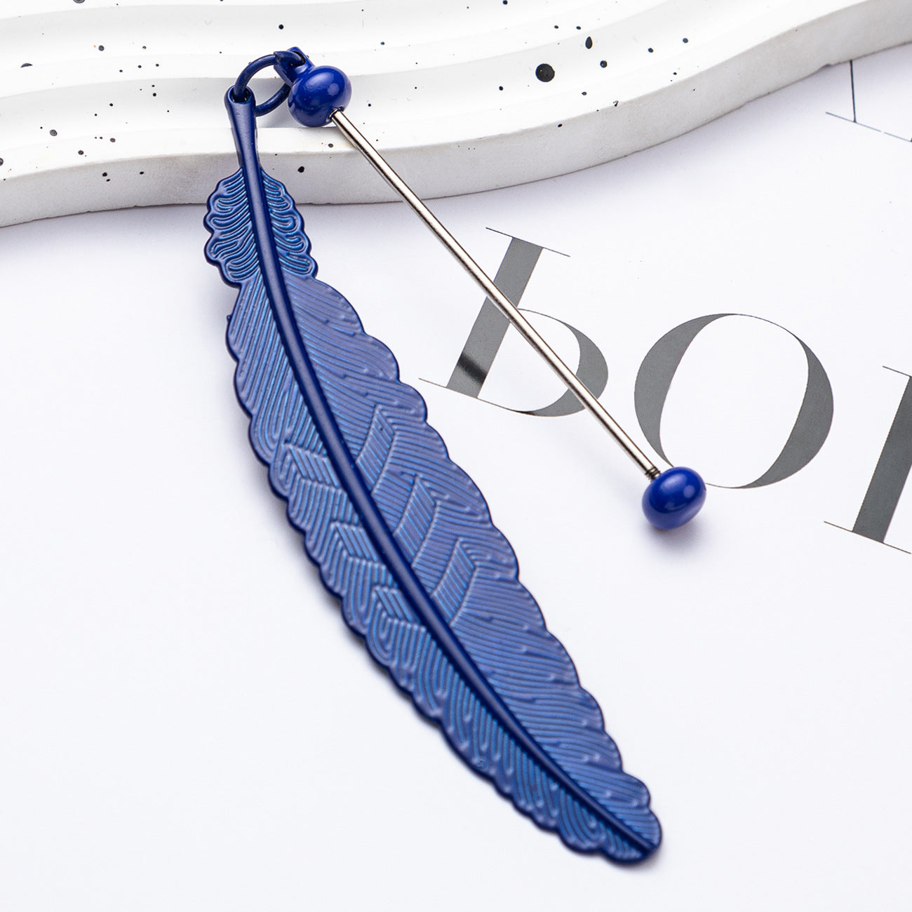 DIY Beaded Feather Bookmark - Primary School Graduation Anniversary Souvenir Metal Bookmark Children's Cute Bookcase Pendant