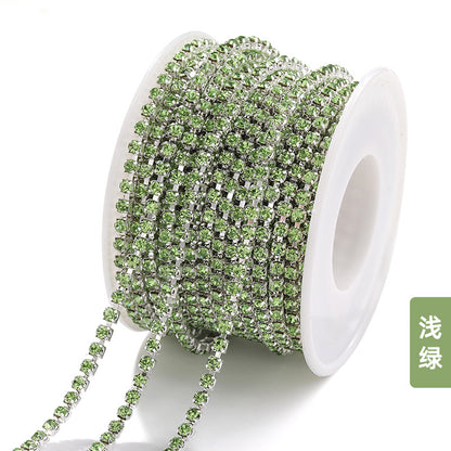 Hot Selling Multicolor White K Claw Chain 2 2.5 2.8 3mm Dense Crystal Glass Drill Claw Chain DIY Clothing Decorations