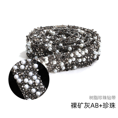 Resin drill belt tear off adhesive rhinestone strip clothing shoe bag drill hair dryer crystal drill handmade resin DIY accessories