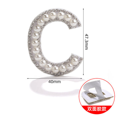 26 English letter patches, pearl adhesive backing tape, DIY double-sided decorative decoration, peel-off self-adhesive patch stickers