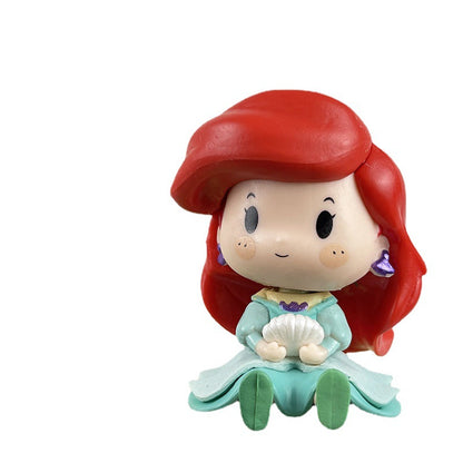 Q version fairy tale princess sitting ornament cartoon princess gacha doll cake decoration princess figure blind box toy