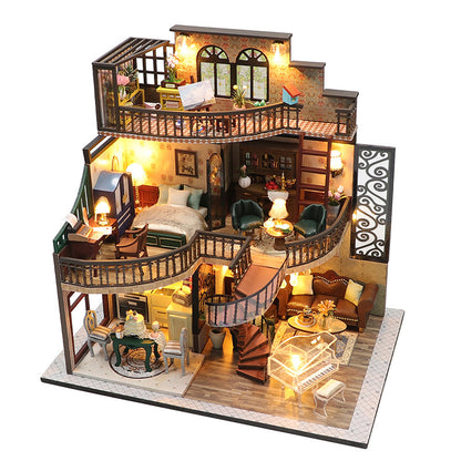 M213 Dream Building High Pavilion DIY Hand Assembled Wooden Cabin 3D Three-dimensional European Assembly Cabin Cross-border Toys
