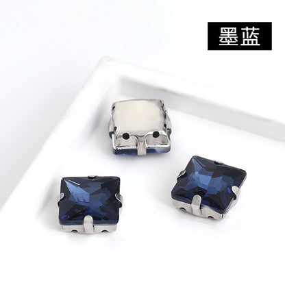 Square claw drill perforated hand sewing rhinestone wedding dress accessories handmade material accessories square claw drill