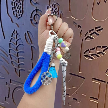 Creative miu badminton bracelet keychain pendant couple car key chain school bag pendant gift