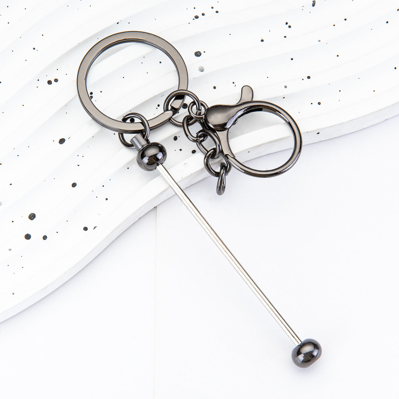 DIY Beaded Keychain - Wholesale Small Gift Pendant Metal Gradient Colored Keychain