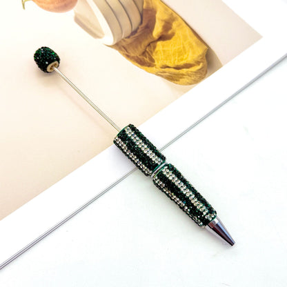 DIY  hot selling straight stripe full diamond ballpoint pen creative beaded cute grain pen hand-inlaid with diamonds heavy work ballpoint pen