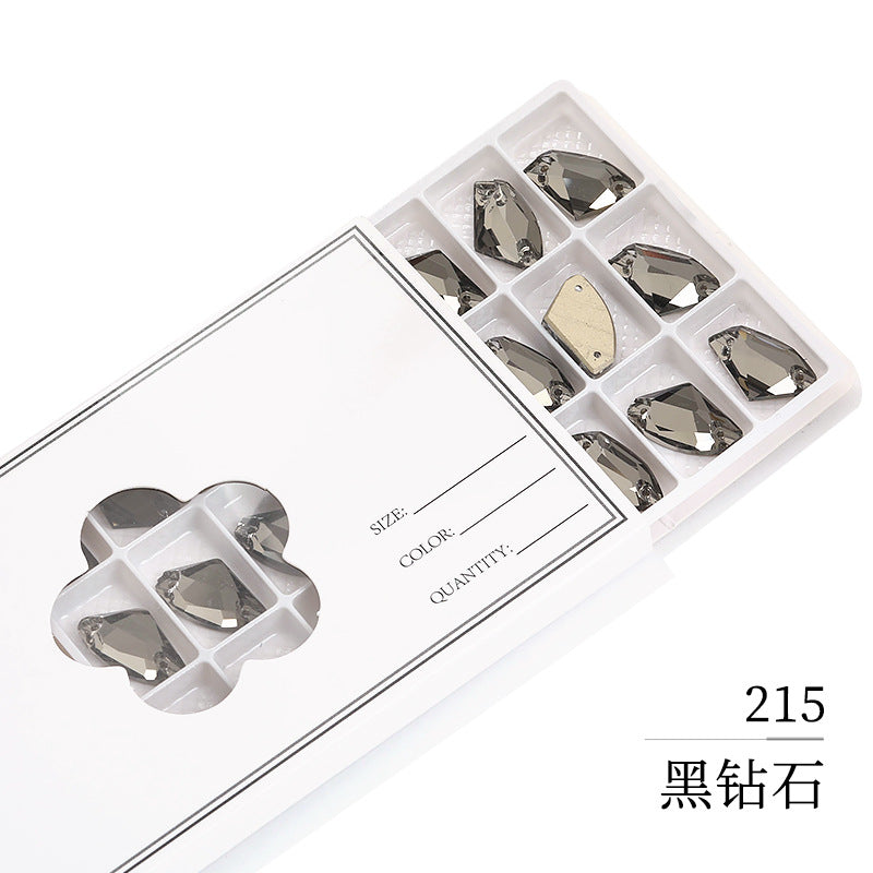 Axe Flat Buckle - Flat Bottom Special-Shaped Hand-Sewn Rhinestones Real Silver Plating Shoe Accessories Luggage Clothing