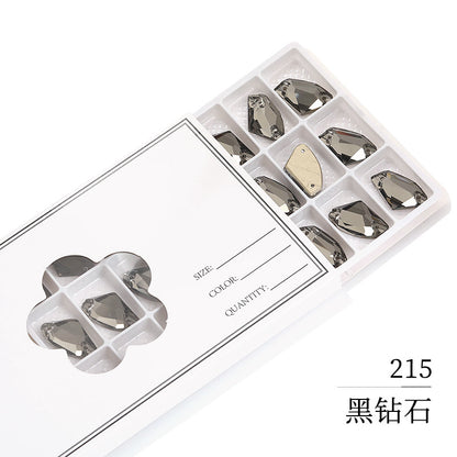 Axe Flat Buckle - Flat Bottom Special-Shaped Hand-Sewn Rhinestones Real Silver Plating Shoe Accessories Luggage Clothing