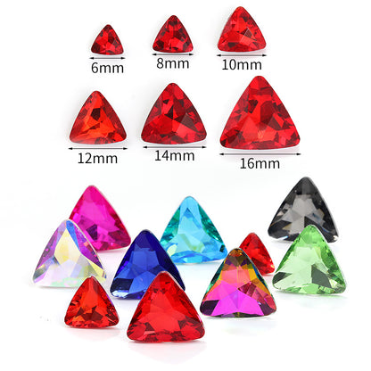 Pointed bottom triangular diamond, irregular rhinestone phone case, diamond attachment, diamond apparel, clothing, shoes, bags, crystal jewelry, accessories, pointed bottom triangular diamond