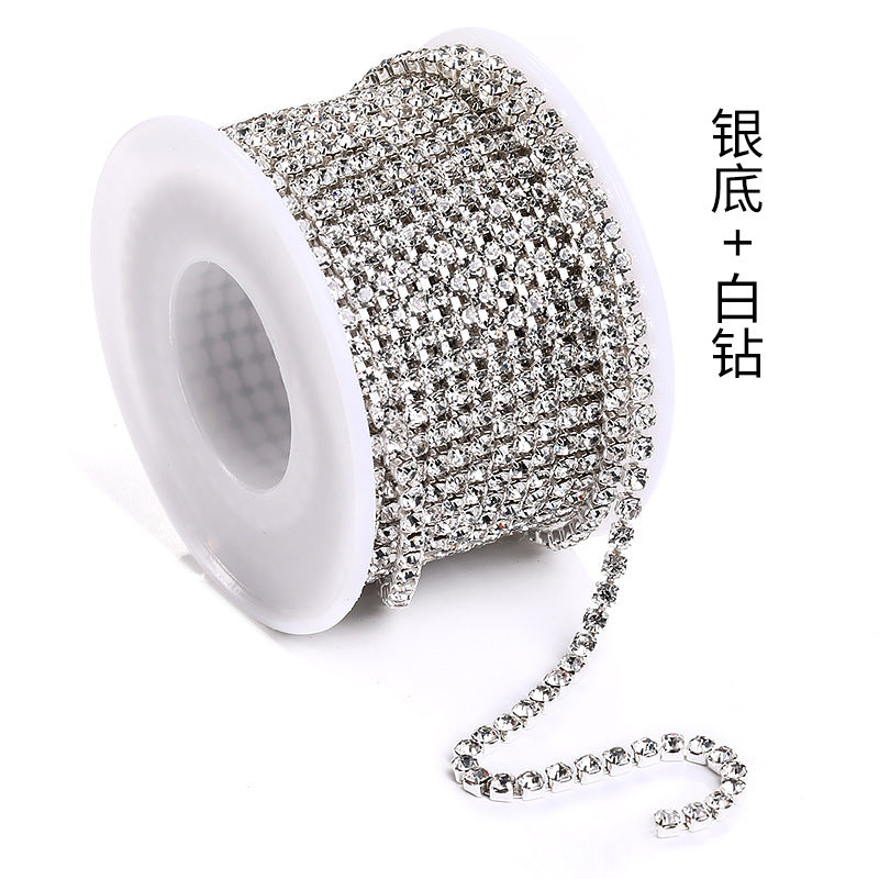 Cross-border explosive SS12 electrophoretic rhinestone claw chain, colorful diamond chain, intensive mobile phone case, luggage, clothing, accessories, diamond chain
