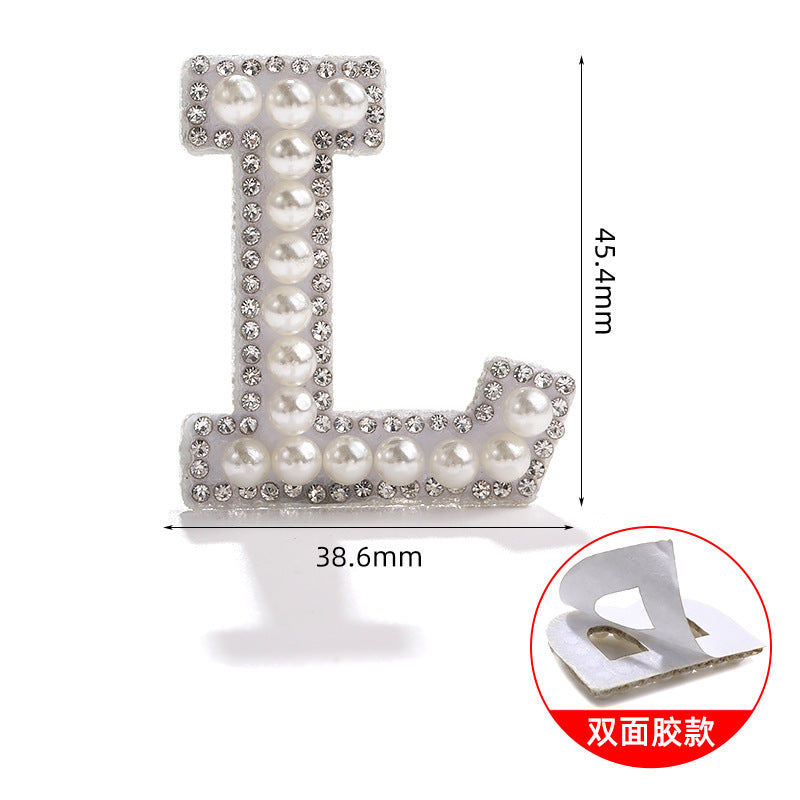 26 English letter patches, pearl adhesive backing tape, DIY double-sided decorative decoration, peel-off self-adhesive patch stickers