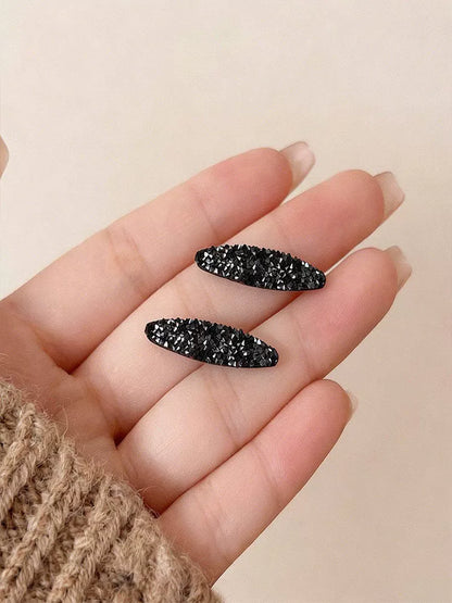 Korean small hair clips, side-frontal bangs clips, broken hair clips, high-end hair clips, loose hair clips, flashing diamond duckbill clips